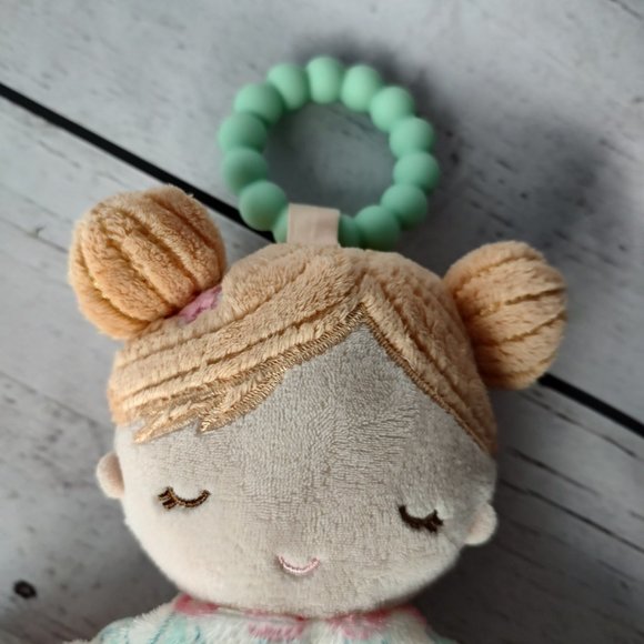 Douglas Baby Lovey Teether Plush Mermaid Doll Soft Security Blanket Pink & Mint - Picture 3 of 8